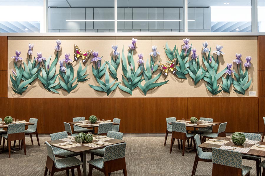 Spring Sonata - Iris Garden by Matthew Placzek in the Buffett Cancer Center.